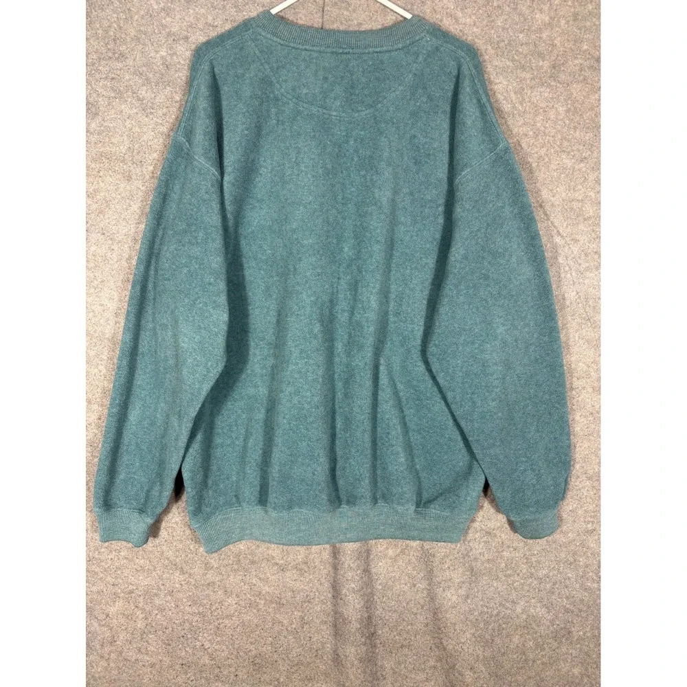 VTG Duck Head Mens XL Teal Blue Fleece Crewneck Sweatshirt Pullover Embroidered